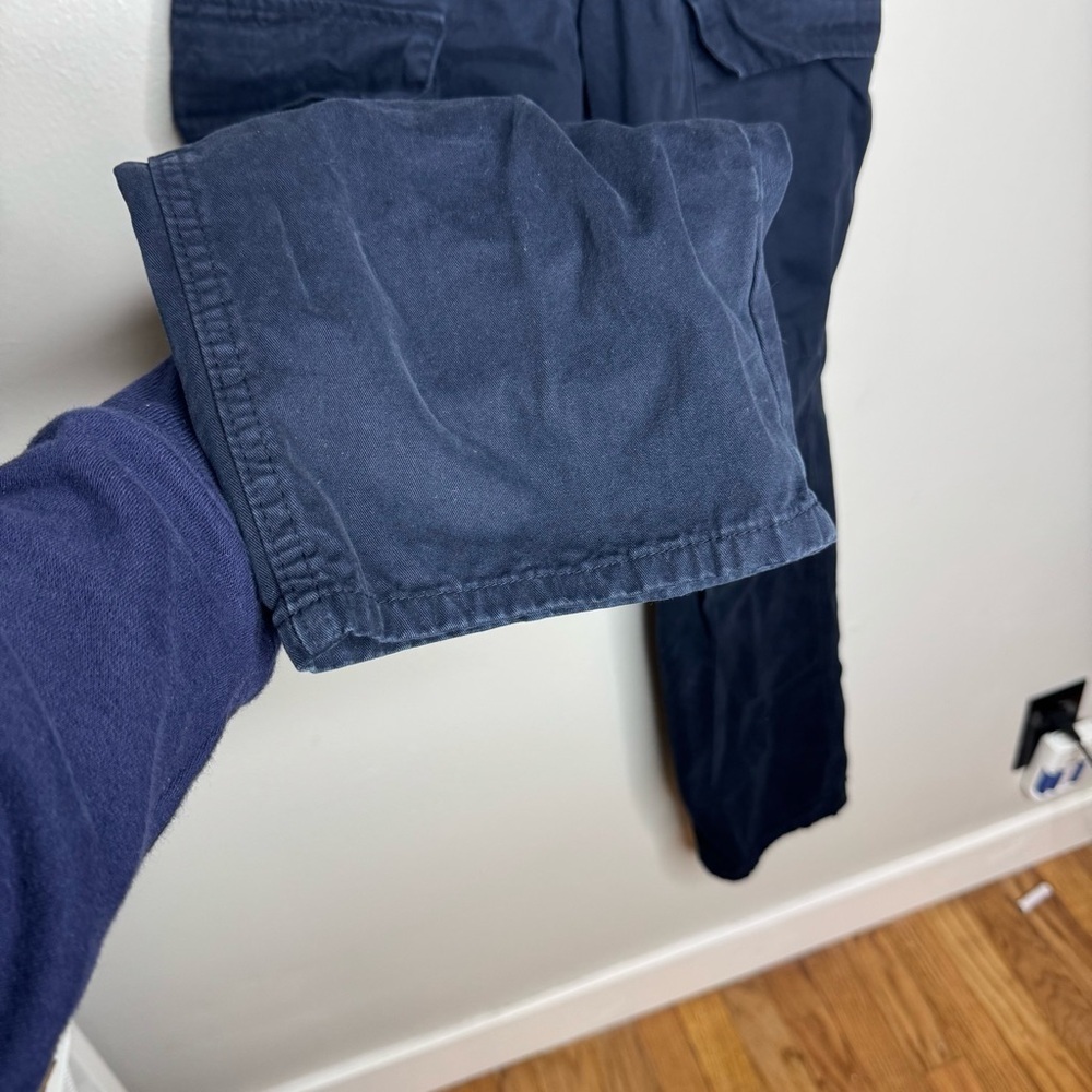 Zara High Rise Cargo Straight Leg Pant in Navy Blue - Picture 6 of 9